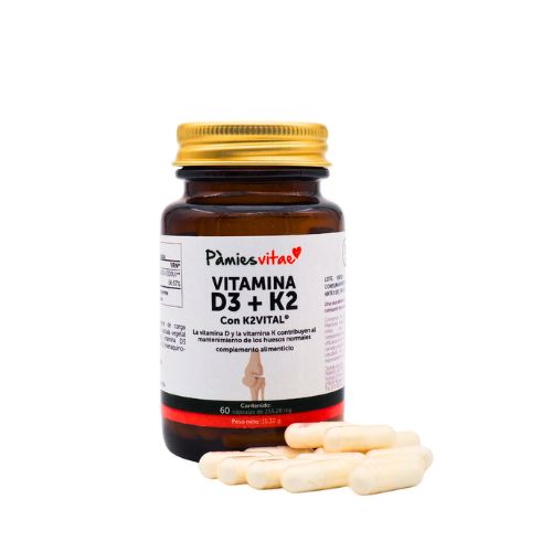 Vitamina D3 + K2 PV (60 cápsulas) Pamies Vitae